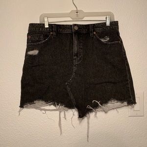UO BDG Distressed High Waisted Denim Miniskirt